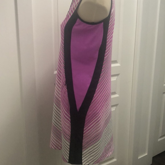 Just like new purple, black and white, striped Golf dress - Picture 2 of 3
